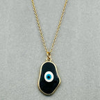 Brass With Enamel Black Gold Evil Eye Pendant For Women Girls Bulk