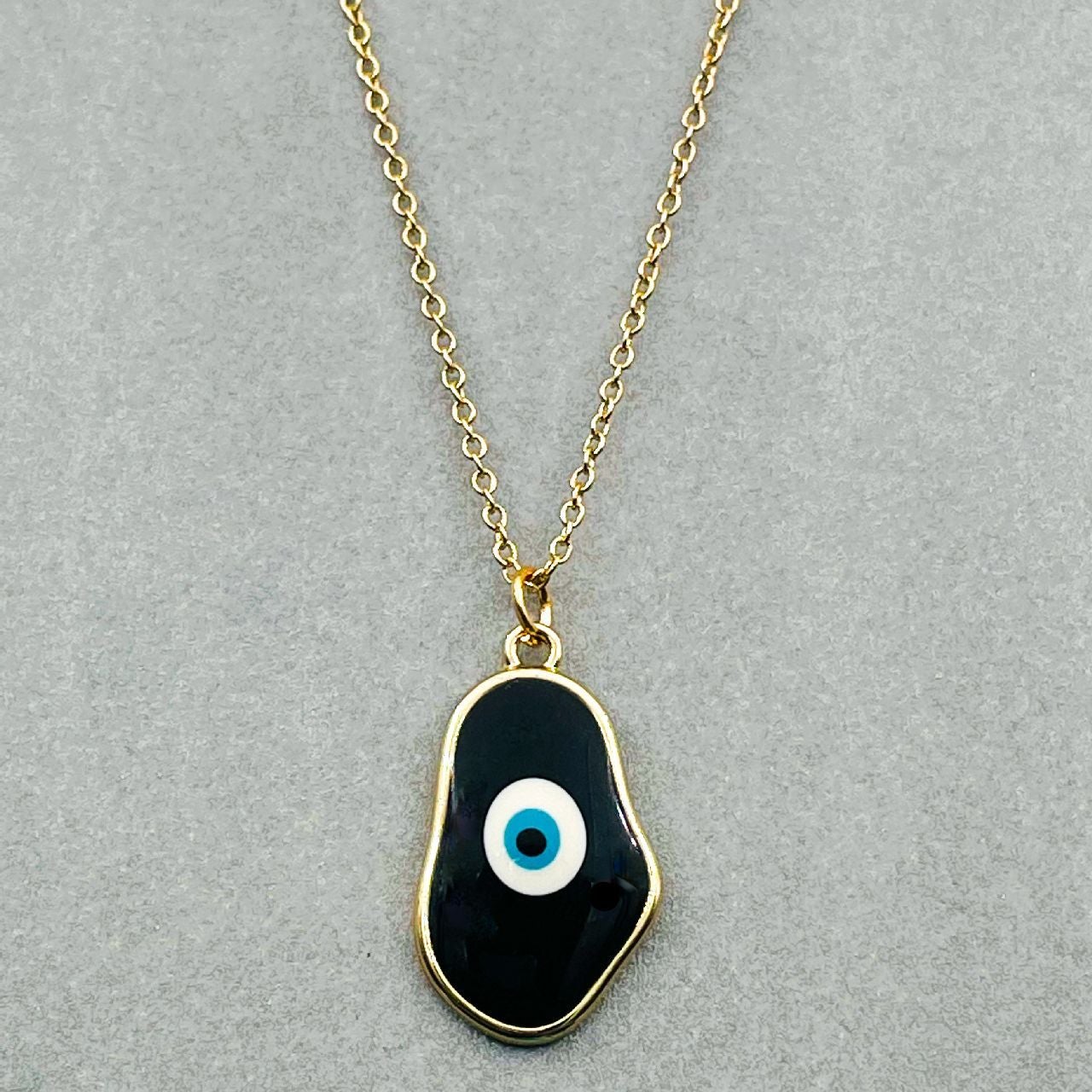 Brass With Enamel Black Gold Evil Eye Pendant For Women Girls Bulk
