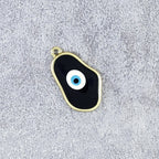 Amoeba Evil Eye Gold Black Enamel Pendant For Women Bulk