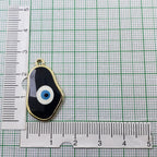 Amoeba Evil Eye Gold Black Enamel Pendant For Women Bulk