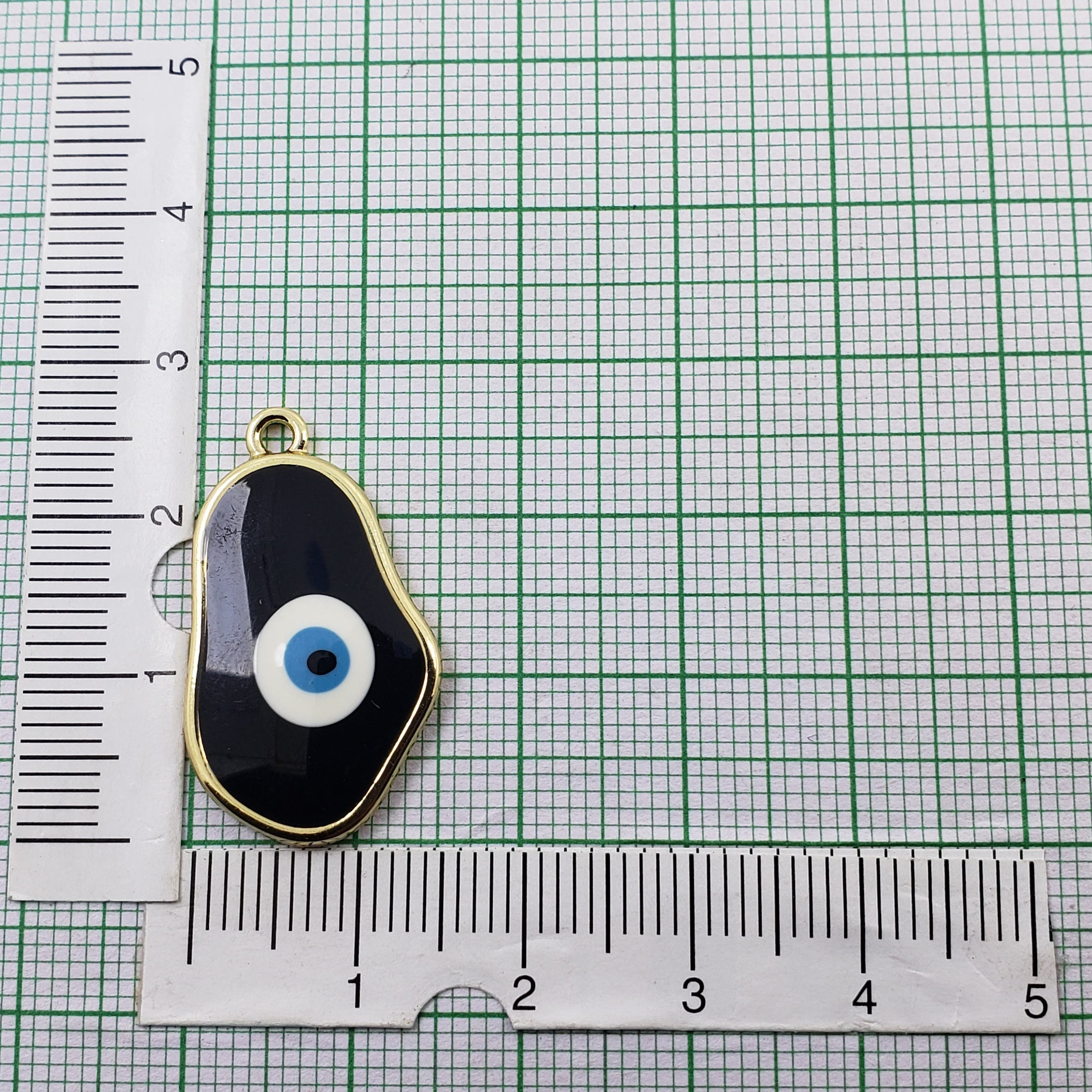Amoeba Evil Eye Gold Black Enamel Pendant For Women Bulk