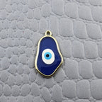 Amoeba Evil Eye Gold Blue Enamel Pendant For Women Bulk