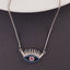 Evil Eye Eyelash Silver Blue Necklace Pendant Chain For Women Bulk