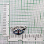 Eyelash Evil Eye Silver Blue American Diamond Pendant Centre Pcs Bulk