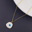 Evil Eye Gold White Enamel Brass Pendant Chain For Women Bulk