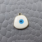 Amoeba Evil Eye White Round Enamel Pendant For Women Bulk