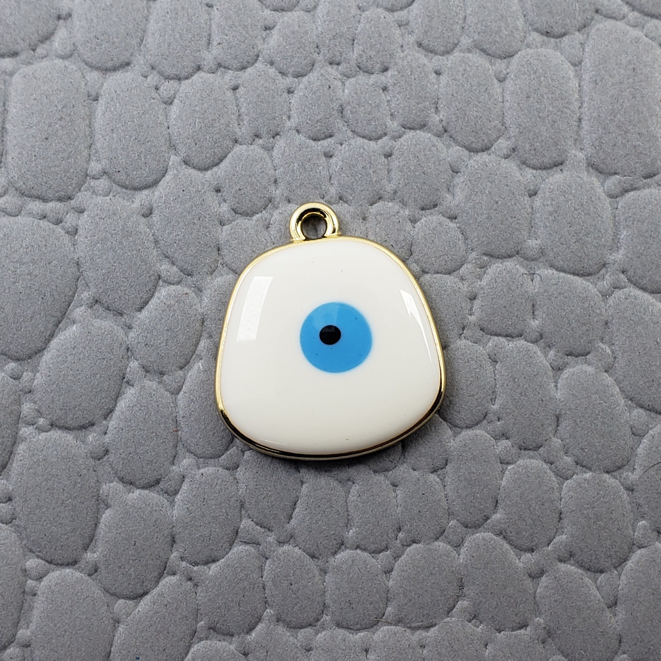 Amoeba Evil Eye White Round Enamel Pendant For Women Bulk