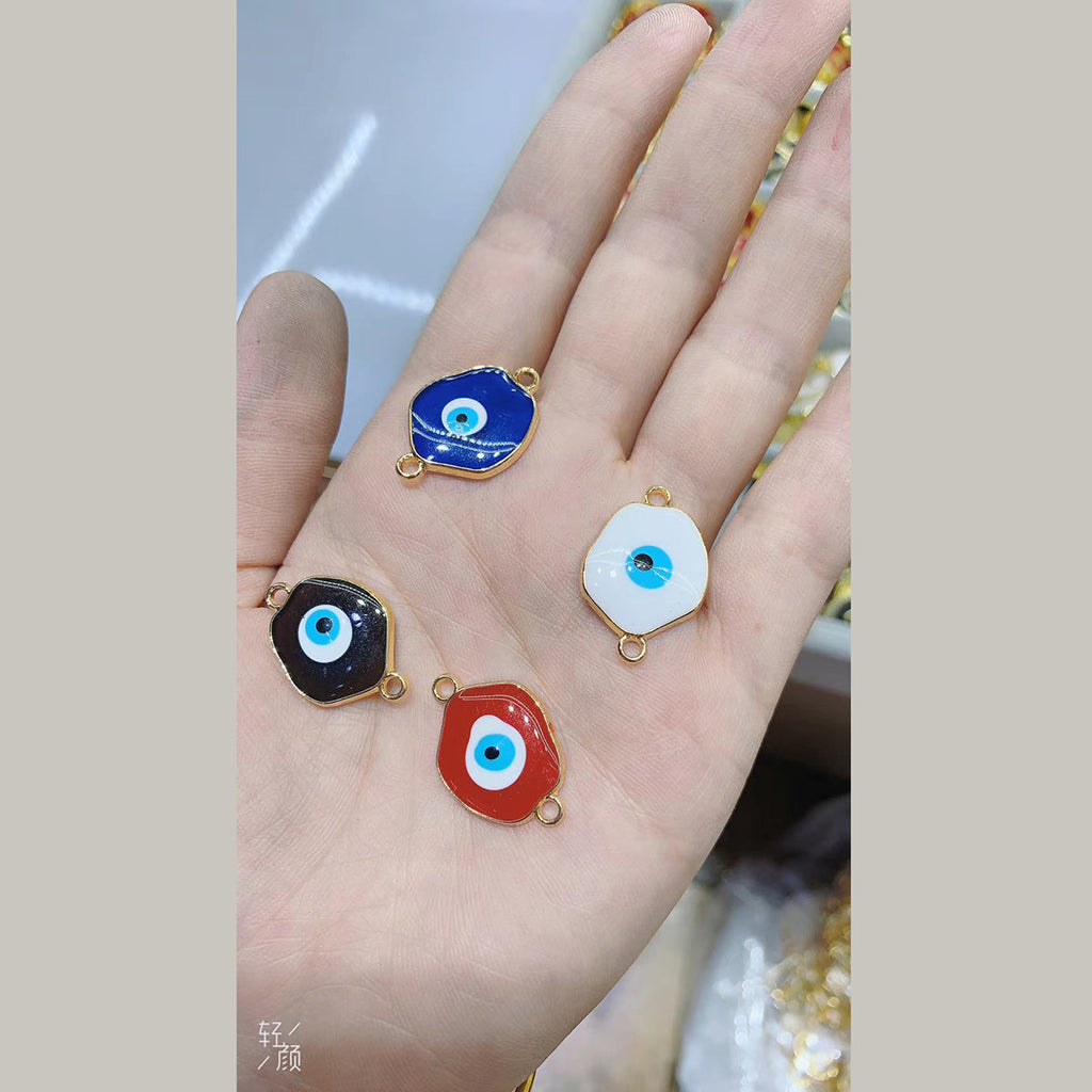 Amoeba Evil Eye White Round Enamel Pendant For Women Bulk