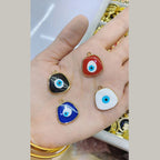 Amoeba Evil Eye Blue Round Enamel Pendant For Women Bulk
