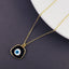 Evil Eye Gold Black Enamel Brass Pendant Chain For Women Bulk