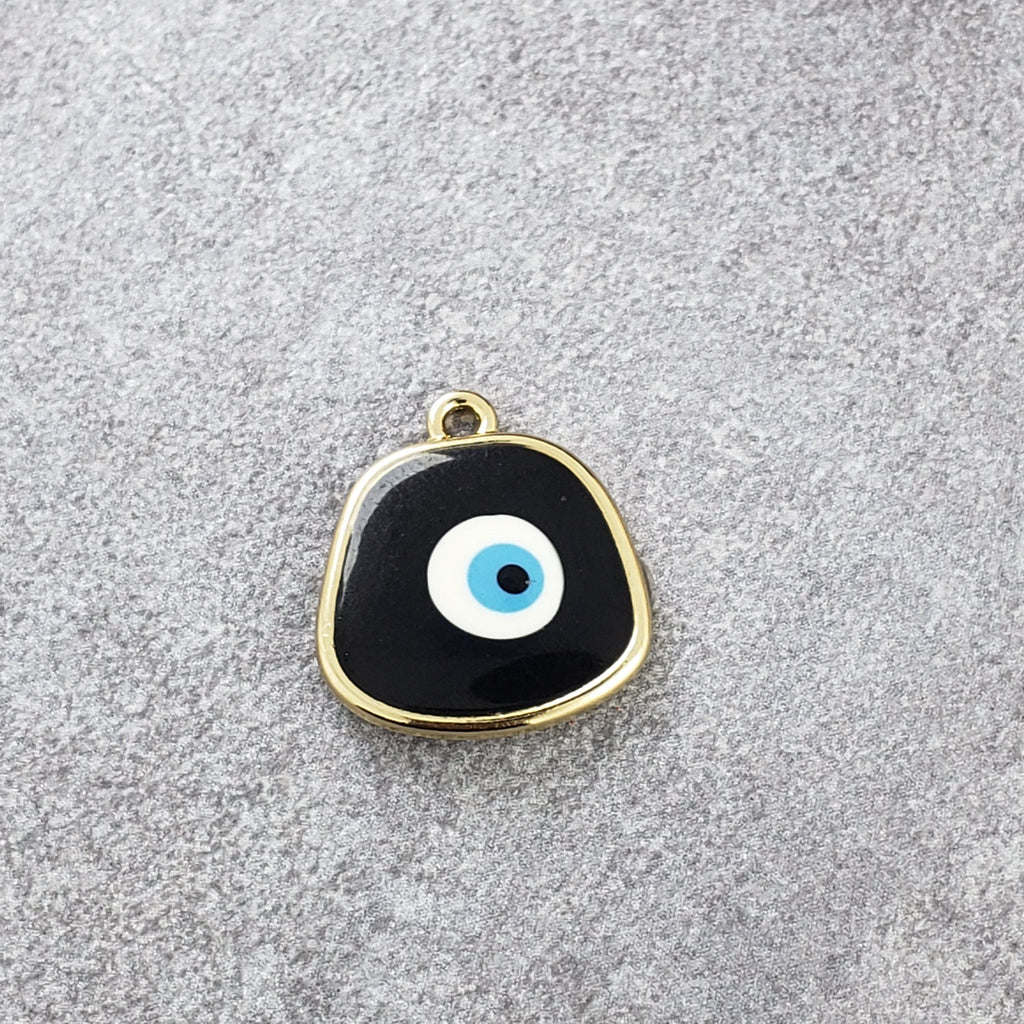 Amoeba Evil Eye Black Round Enamel Pendant For Women Bulk