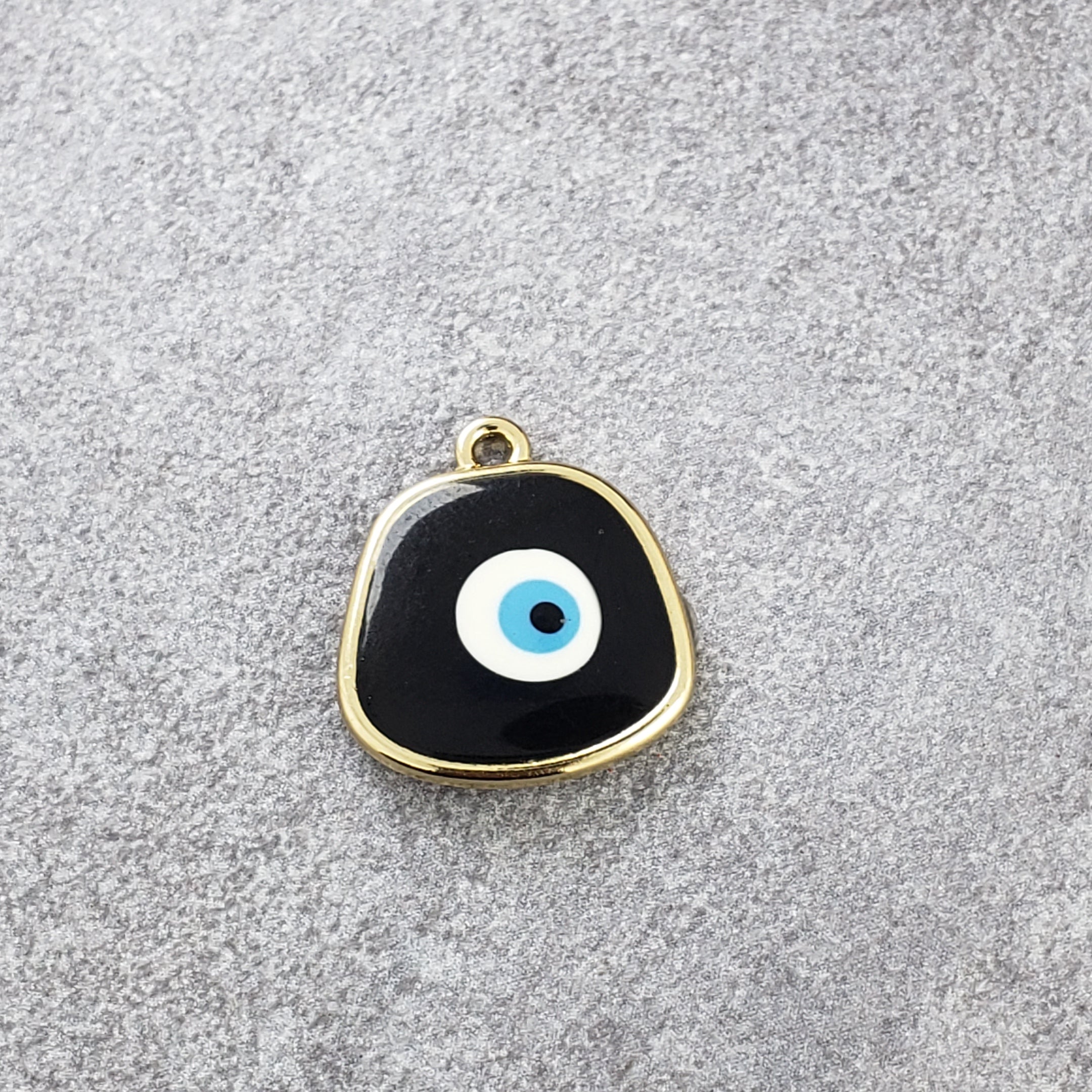 Amoeba Evil Eye Black Round Enamel Pendant For Women Bulk