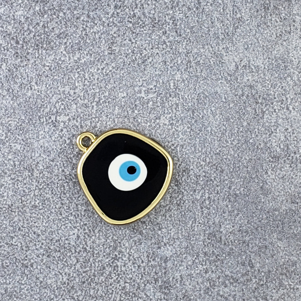 Amoeba Evil Eye Black Round Enamel Pendant For Women Bulk