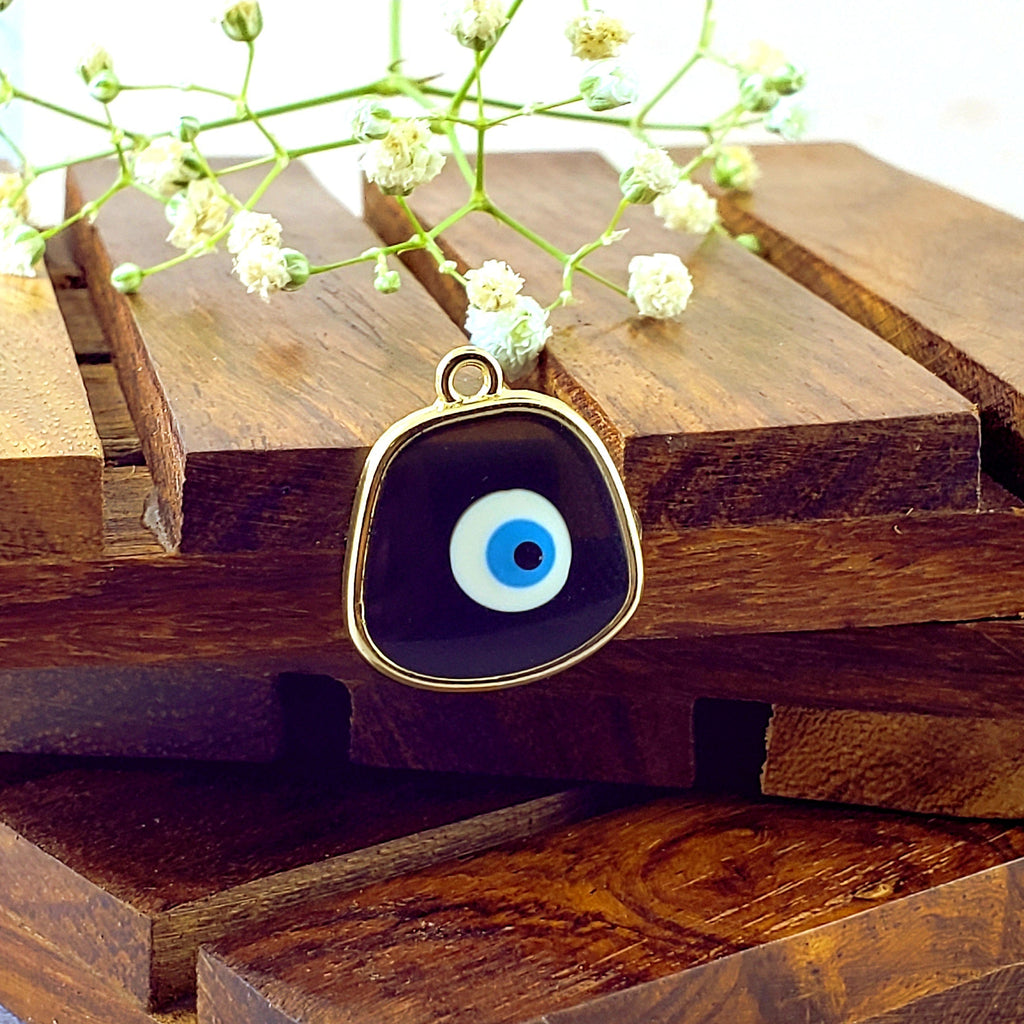 Amoeba Evil Eye Black Round Enamel Pendant For Women Bulk