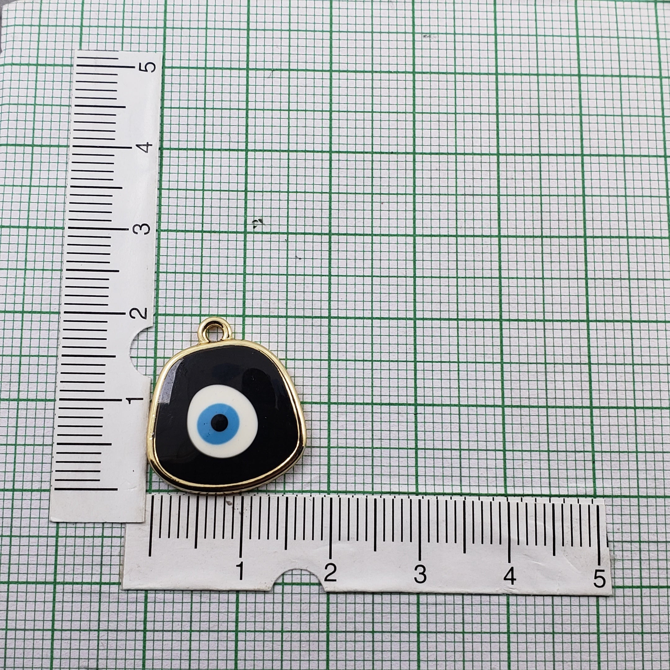 Amoeba Evil Eye Black Round Enamel Pendant For Women Bulk