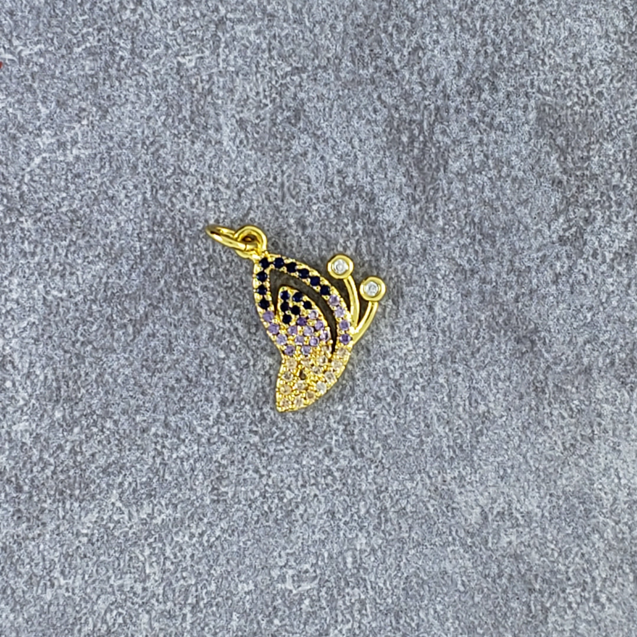 Butterfly Black Gold American Diamond Pendant For Women Bulk