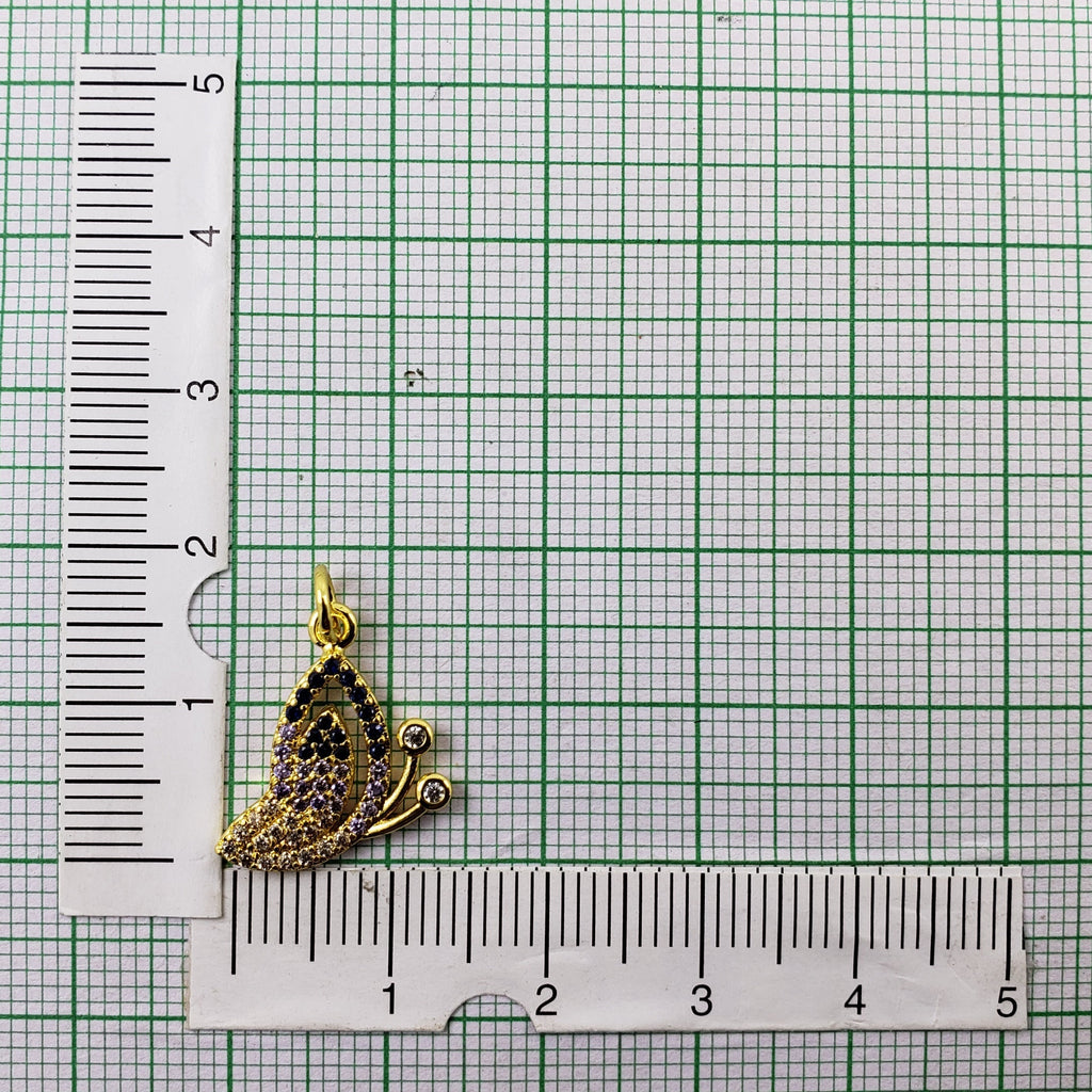 Butterfly Black Gold American Diamond Pendant For Women Bulk