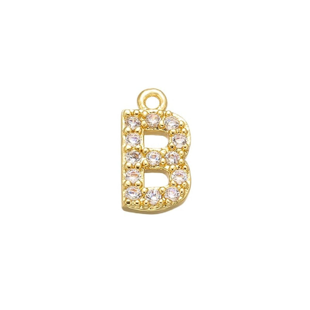 Alphabets Initial Letter American Diamonds Gold Copper Necklace Pendant Chain For Women