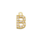 Alphabets Initial Letter American Diamonds Gold Copper Necklace Pendant Chain For Women