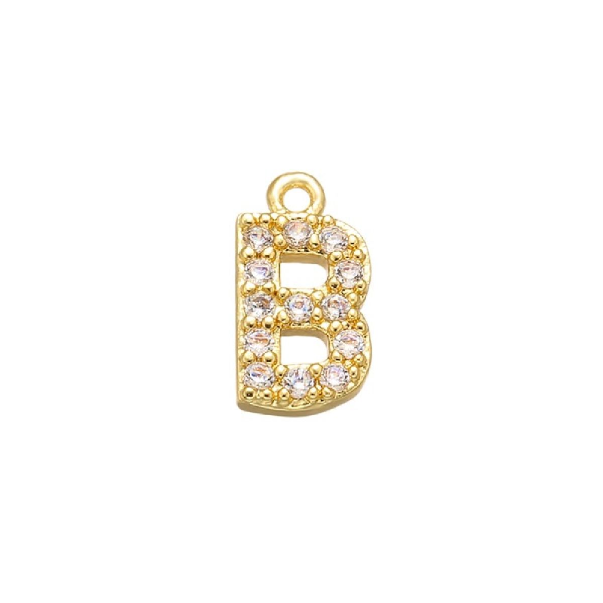 Alphabets Initial Letter American Diamonds Gold Copper Necklace Pendant Chain For Women