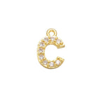 Alphabets Initial Letter American Diamonds Gold Copper Necklace Pendant Chain For Women