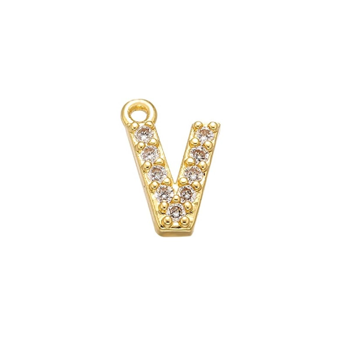 Alphabets Initial Letter American Diamonds Gold Copper Necklace Pendant Chain For Women
