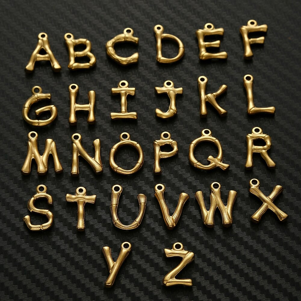 Initial Letter Alphabet Gold Pendant Charm For Women Bulk