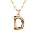 Gold Initial Letter Alphabet A Bamboo Necklace Pendant Chain Bulk
