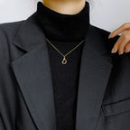 Gold Initial Letter Alphabet A Bamboo Necklace Pendant Chain Bulk