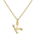 Gold Initial Letter Alphabet A Bamboo Necklace Pendant Chain Bulk