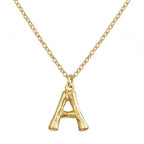 Gold Initial Letter Alphabet A Bamboo Necklace Pendant Chain Bulk