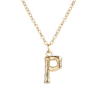 Gold Initial Letter Alphabet A Bamboo Necklace Pendant Chain Bulk