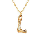 Gold Initial Letter Alphabet A Bamboo Necklace Pendant Chain Bulk