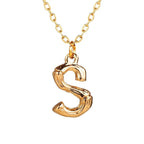 Gold Initial Letter Alphabet A Bamboo Necklace Pendant Chain Bulk