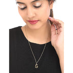 Gold Initial Letter Alphabet A Bamboo Necklace Pendant Chain Bulk