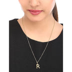 Gold Initial Letter Alphabet A Bamboo Necklace Pendant Chain Bulk