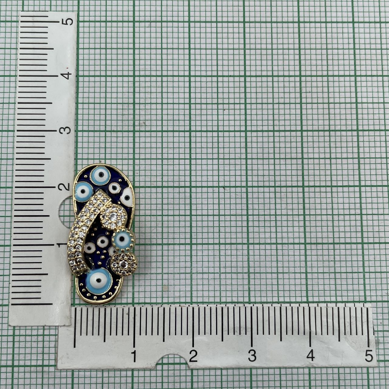 Evil Eye Footwear Gold Blue Copper CZ Necklace Pendant Chain Bulk