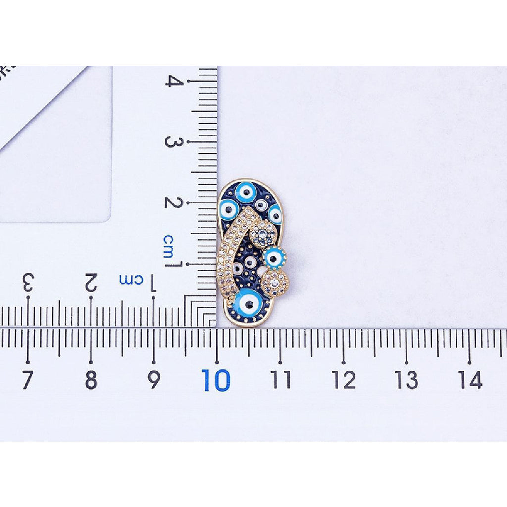Evil Eye Footwear Gold Blue Copper CZ Necklace Pendant Chain Bulk