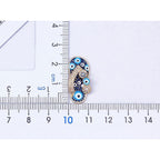 Evil Eye Footwear Gold Blue Copper CZ Necklace Pendant Chain Bulk
