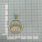 Evil Eye Eyelashes Gold Copper CZ Enamel Necklace Pendant Chain Bulk