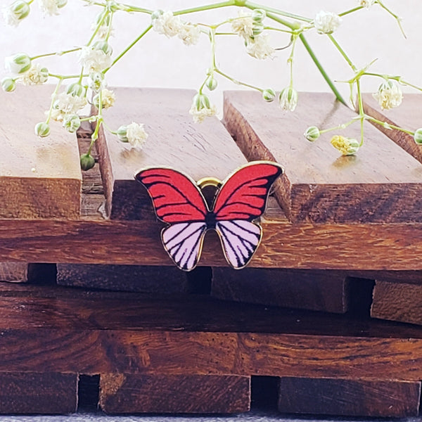 Butterfly Red Pink Gold Pendant For Women Bulk Main image