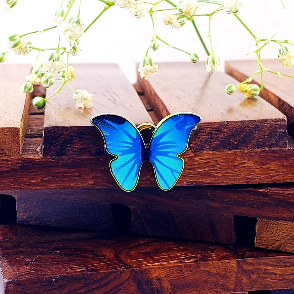Butterfly Sky Blue Gold Pendant For Women Bulk
