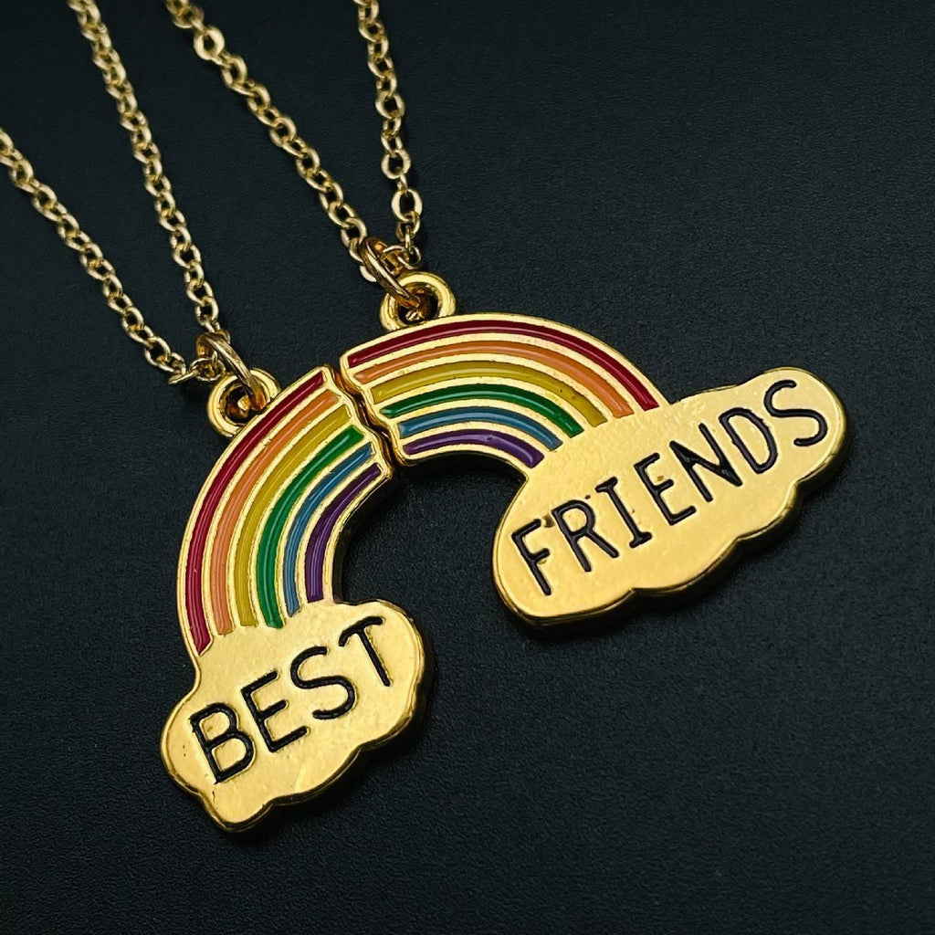 Brass With Enamel Multicolor Gold Rainbow Pendant Girls Bulk