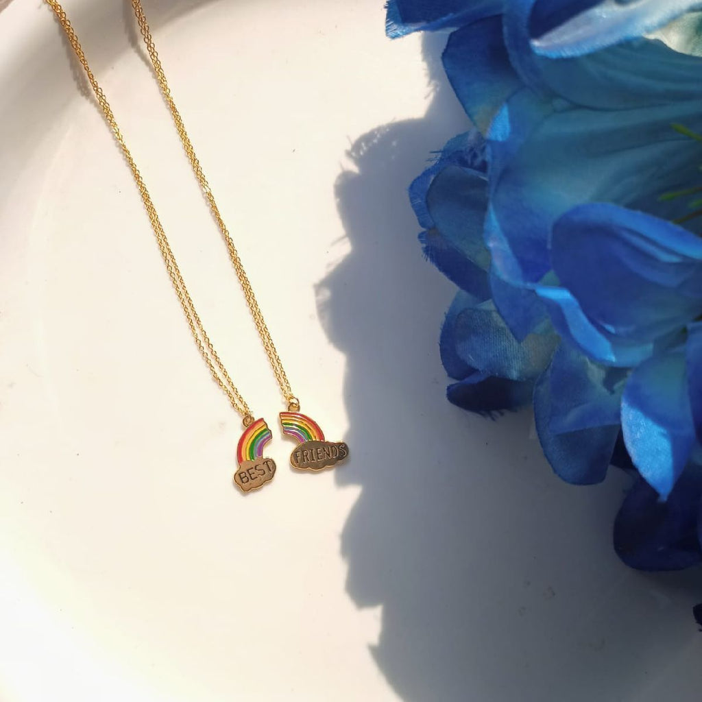 Brass With Enamel Multicolor Gold Rainbow Pendant Girls Bulk