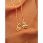 Brass With Enamel Multicolor Gold Rainbow Pendant Girls Bulk