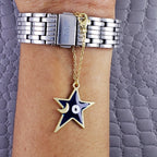 Evil Eye Star Moon Enamel Blue Gold Watch Charm For Women Bulk