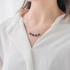 Clover Stainless Steel Cubic Zirconia Magnet Openable Necklace Pendant Chain Women Black Red