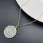 Brass With Pearls Enamel Grey Gold Sun Pendant Women Girls Bulk