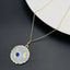 Brass With Pearls Enamel Grey Gold Blue Gold Sun Pendant Girls Bulk