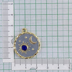 Sun Moon Gold Blue Crystal Brass Pendant For Women Bulk
